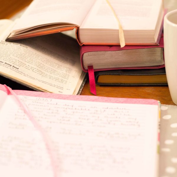 books and coffee on table