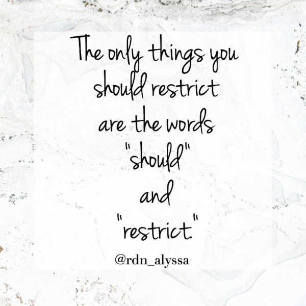 the only things you should restrict are the words should and restrict
