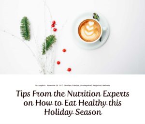 Alyssa Ashmore shares her expert tip on how to eat healthy for the holidays, as featured by Angelica Lee