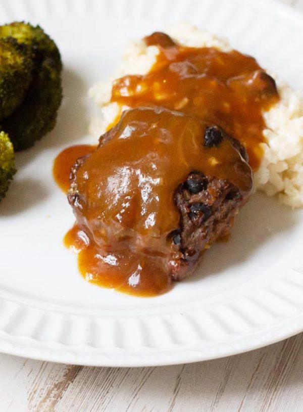 Salisbury Steak with Black Beans and Oatmeal (Gluten Free Recipe)